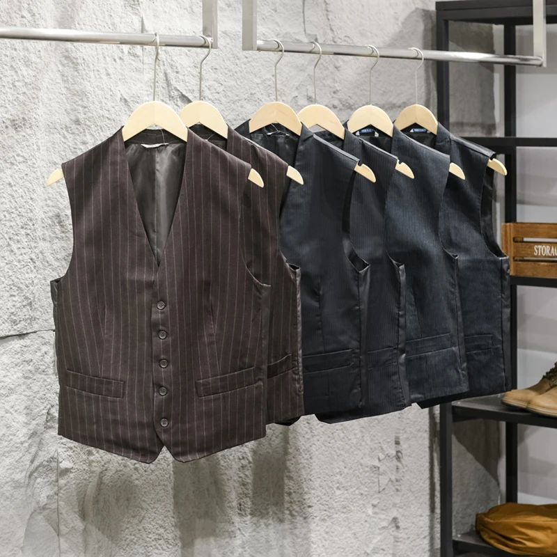 Elegant British Style Striped Men's Casual Fashion Vest Slim Fit Suit Jacket Trendy V-Neck Urban Wear for Daily Use
Elegant British Style Striped Men's Casual Fashion Vest Slim Fit Suit Jacket Trendy V-Neck Urban Wear for Daily Use