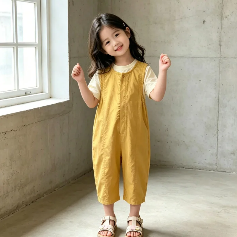 Boys' and Girls' Pure-colored Sleeveless Rompers Casual Pants Children's 26 Summer Loose and Fashionable Rompers
Boys' and Girls' Pure-colored Sleeveless Rompers Casual Pants Children's 26 Summer Loose and Fashionable Rompers