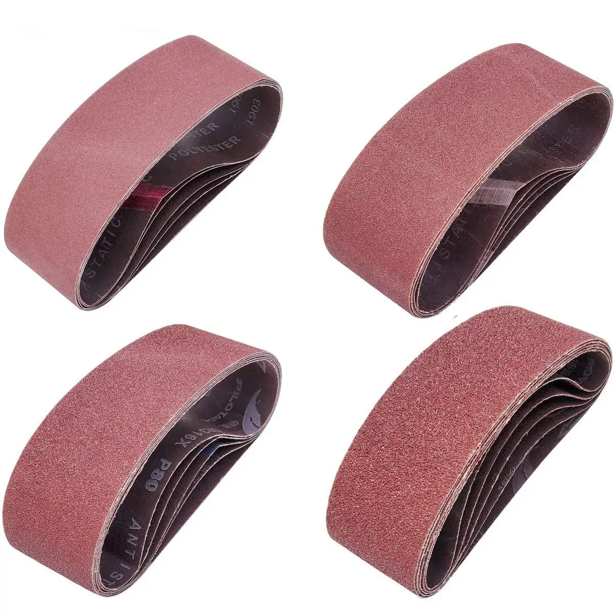 20 PCS 3x21 inch Sanding Belts - 5 Each of 40/80/120/240 Grit for Belt Sander
20 PCS 3x21 inch Sanding Belts - 5 Each of 40/80/120/240 Grit for Belt Sander