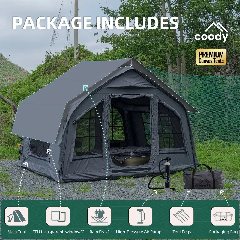 YTYIN Coody 8.0 Air Tent-Gray Outdoor Durable Inflatable Air Tents Family Camp Tent For Outdoor Tent
YTYIN Coody 8.0 Air Tent-Gray Outdoor Durable Inflatable Air Tents Family Camp Tent For Outdoor Tent