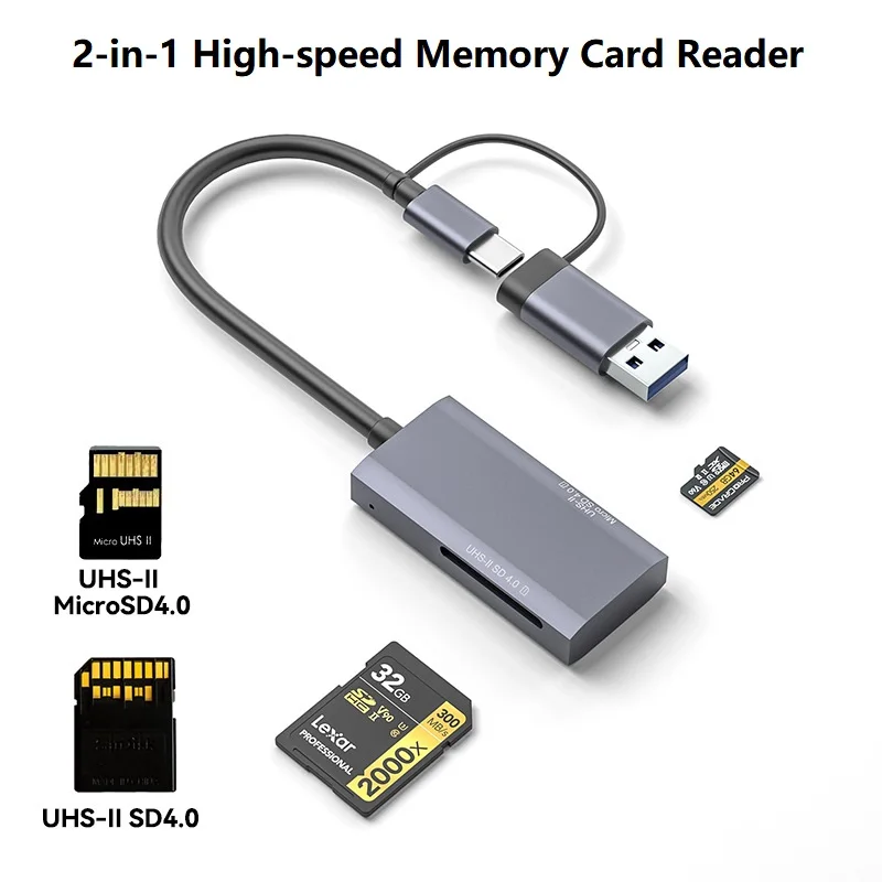 SD 4.0 Card Reader High-Speed USB C to Micro SD Card Adapter USB Memory Card Reader for SD/Micro SD/SDHC/SDXC/MMC/UHS-II/UHS-I
SD 4.0 Card Reader High-Speed USB C to Micro SD Card Adapter USB Memory Card Reader for SD/Micro SD/SDHC/SDXC/MMC/UHS-II/UHS-I