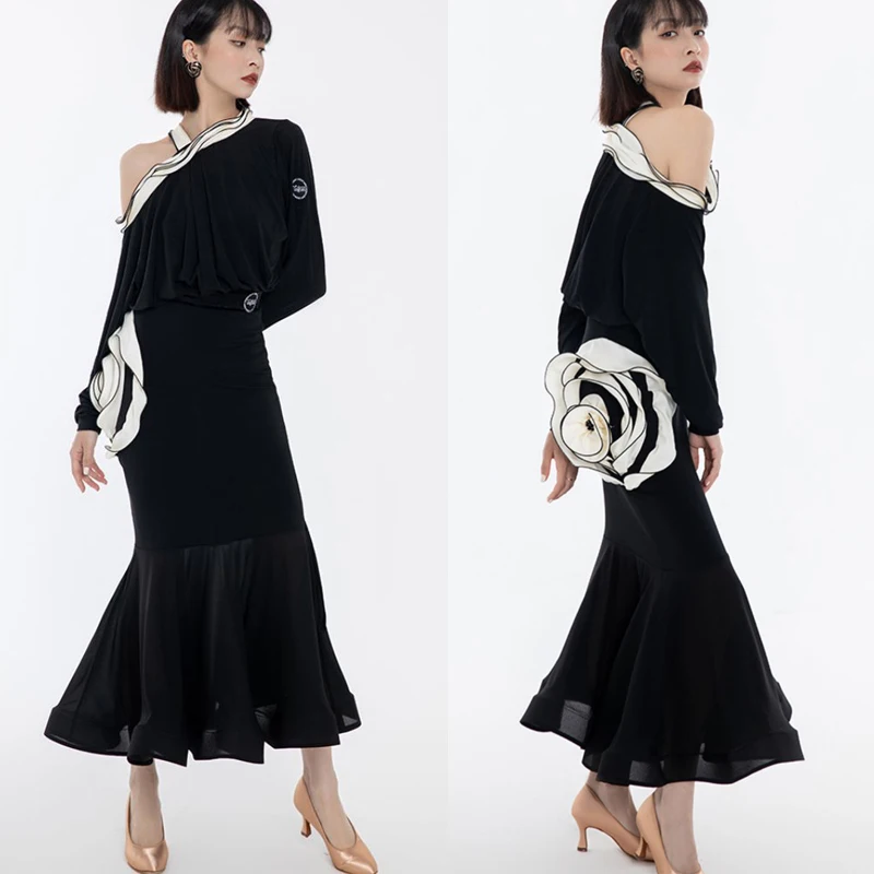 Adults Ballroom Dance Competition Costume Slanted Shoulder Latin Top Fishtail Skirt Women Tango Latin Dance Dresses SL11755
Adults Ballroom Dance Competition Costume Slanted Shoulder Latin Top Fishtail Skirt Women Tango Latin Dance Dresses SL11755