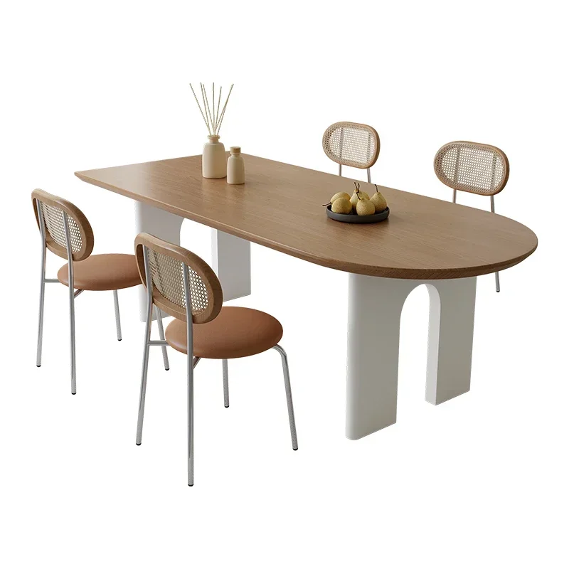 Rectangle against the wall, semi-circular arc oval household desk, dining table and chair combination
Rectangle against the wall, semi-circular arc oval household desk, dining table and chair combination
