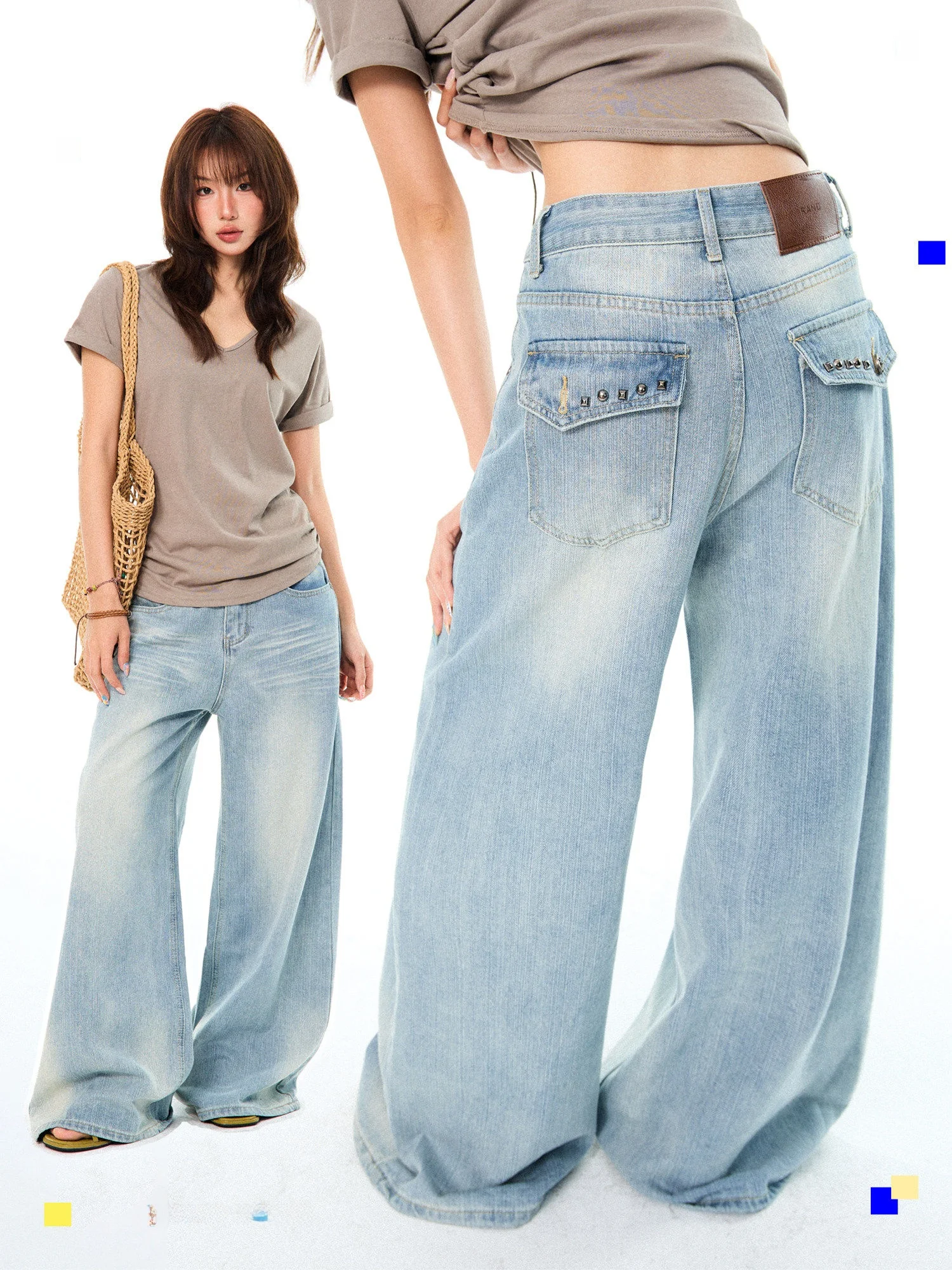Young Stage American Style Wide Leg Jeans Women's Loose Casual Pants Washed Bamboo Node Pattern Floor-Length Trousers
Young Stage American Style Wide Leg Jeans Women's Loose Casual Pants Washed Bamboo Node Pattern Floor-Length Trousers