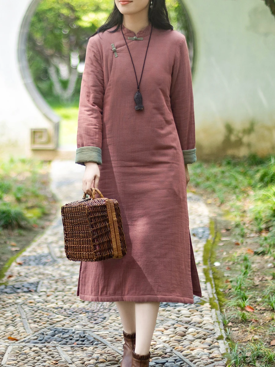 Женский хлопковый халат Jiangnan Sle с воротником-стойкой, на пуговицах, с хлопковой подкладкой, теплый, в художественном стиле, длинный
Женский хлопковый халат Jiangnan Sle с воротником-стойкой, на пуговицах, с хлопковой подкладкой, теплый, в художественном стиле, длинный