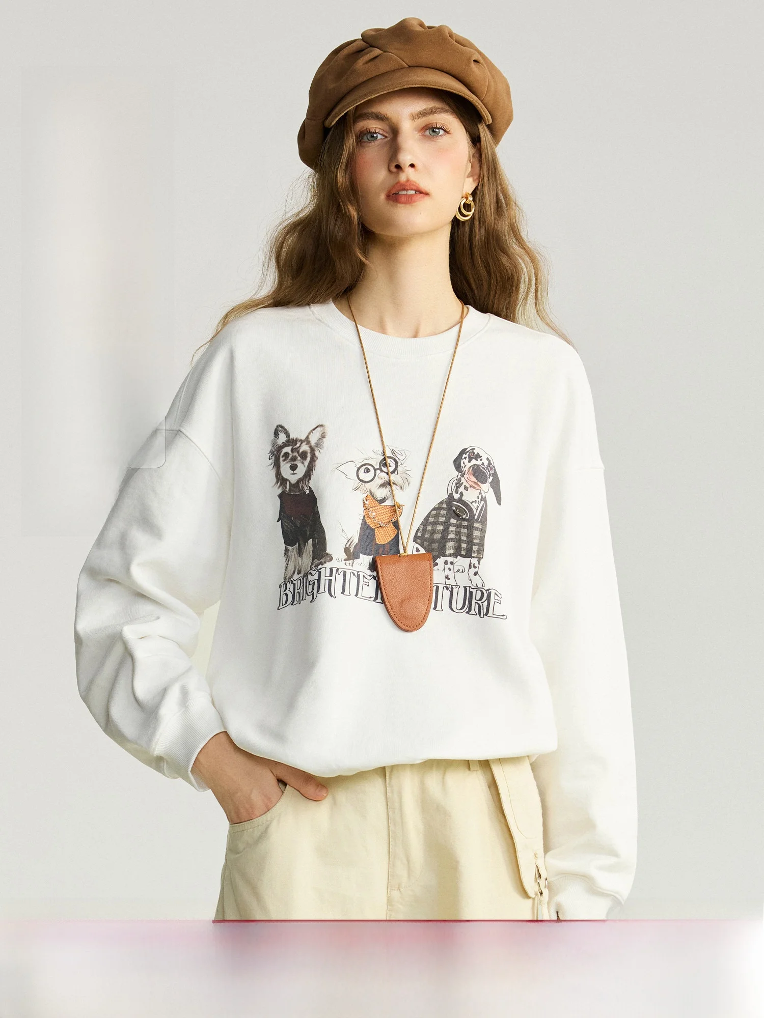 Premium Long Velvet Cotton round Neck Dog Print Loose Top for Women Simple Design Pet Lovers Club Pumpkin Valley Sweatshirt
Premium Long Velvet Cotton round Neck Dog Print Loose Top for Women Simple Design Pet Lovers Club Pumpkin Valley Sweatshirt