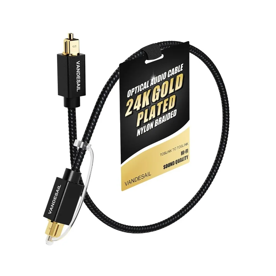 Digital Optical Audio Cable 1FT 0.3M Nylon Braided Fiber Cable for Soundbar TOSLINK With Gold Plated Connector Compatible With
Digital Optical Audio Cable 1FT 0.3M Nylon Braided Fiber Cable for Soundbar TOSLINK With Gold Plated Connector Compatible With