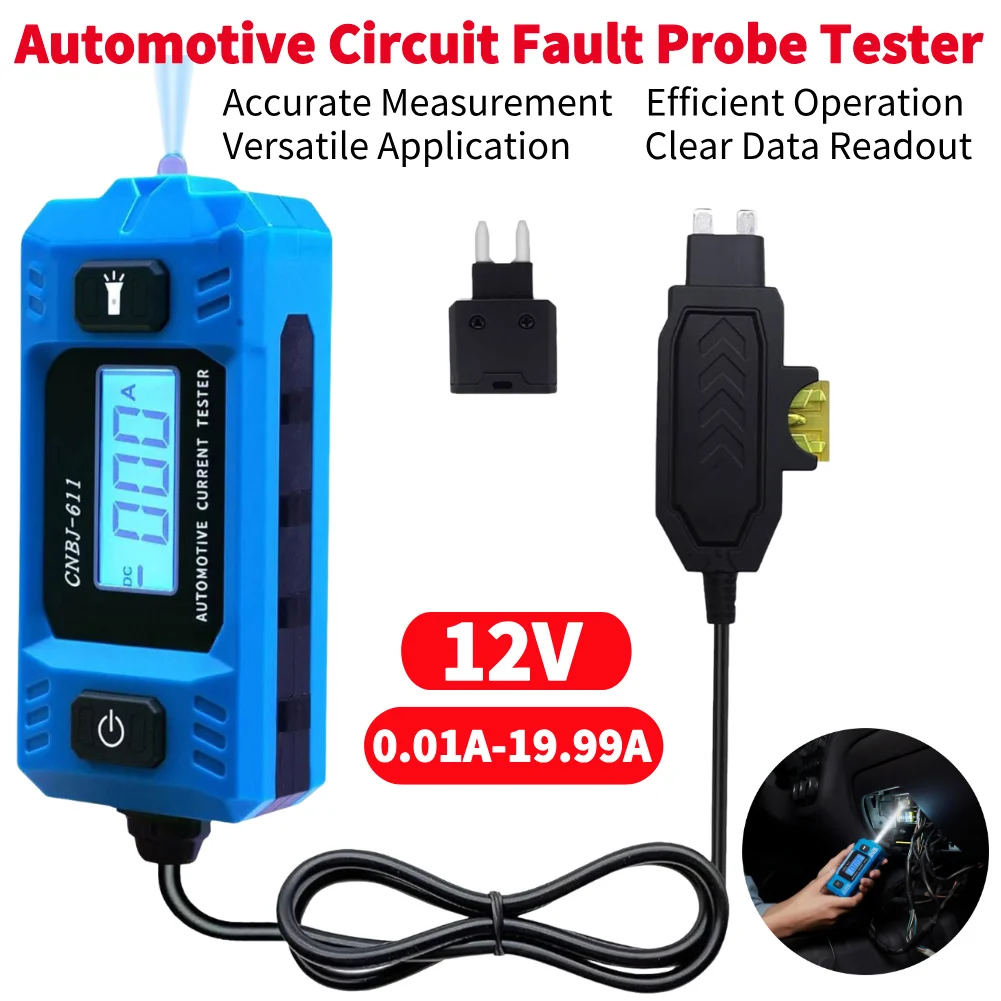 Car Circuit Tester Current Test Fuse Diagnostic Tool 12V Range 0.01~19.99A Repair Detector Galvanometer with LED Display
Car Circuit Tester Current Test Fuse Diagnostic Tool 12V Range 0.01~19.99A Repair Detector Galvanometer with LED Display