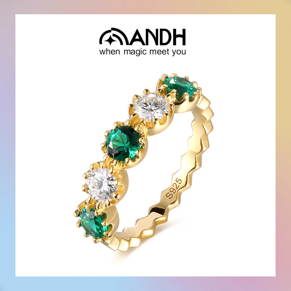 ANDH Cultured Emeralds Moissanite Half Eternal Ring 925 Silver Gold Plated Anniversary Wedding Engagement Jewelry Gift for Women
ANDH Cultured Emeralds Moissanite Half Eternal Ring 925 Silver Gold Plated Anniversary Wedding Engagement Jewelry Gift for Women