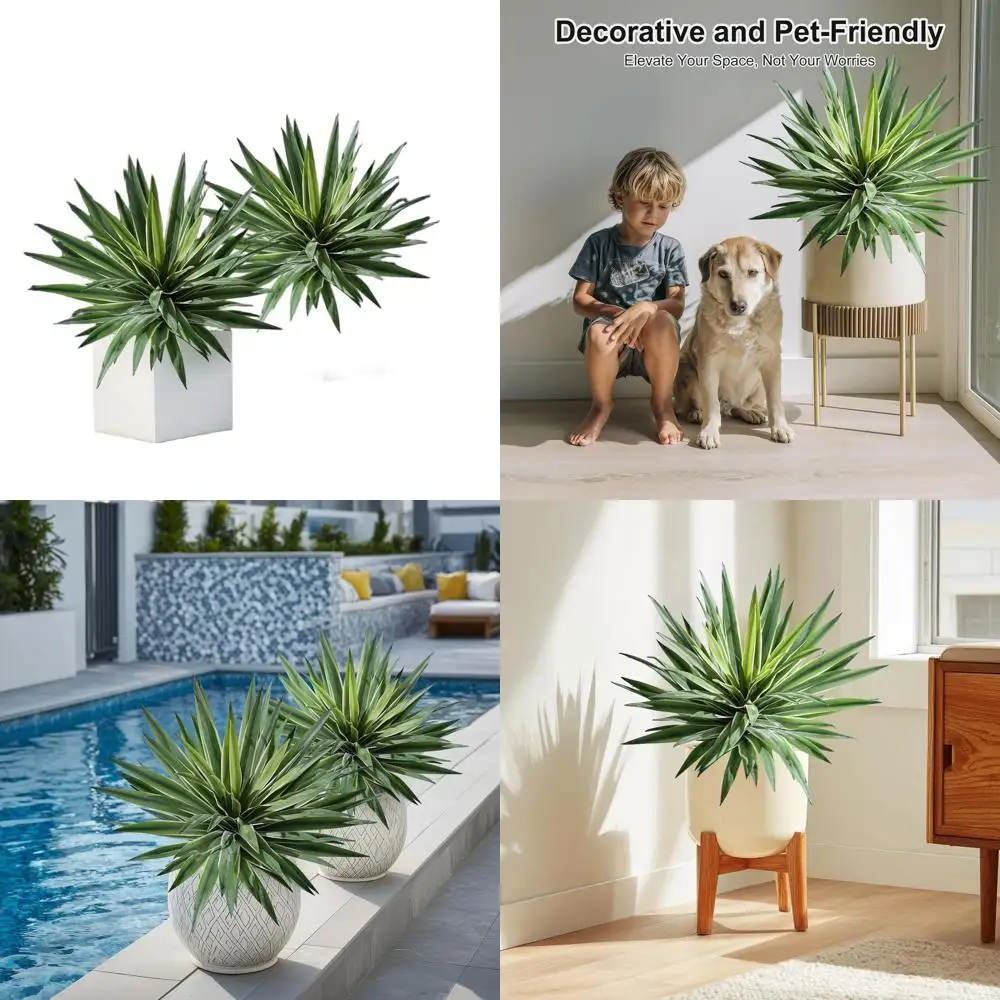 Indoor/Outdoor Artificial Agave Plants, 16 Tall, 2 Pack White, Realistic Greenery for Home & Garden Decor
Indoor/Outdoor Artificial Agave Plants, 16 Tall, 2 Pack White, Realistic Greenery for Home & Garden Decor