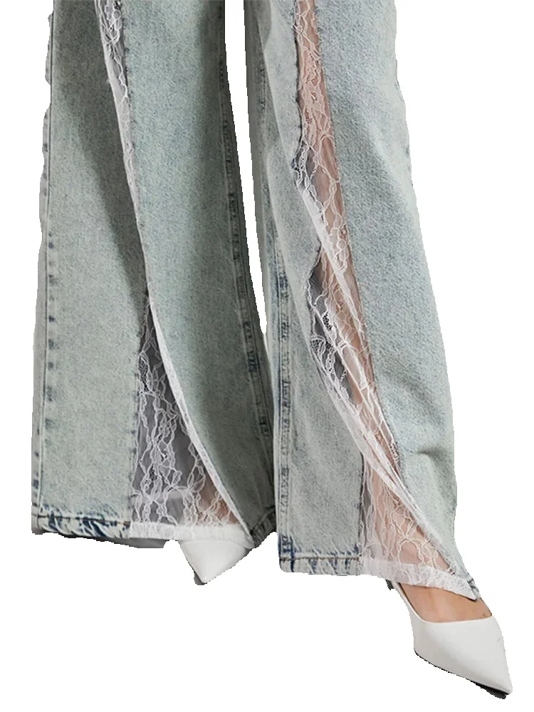 Chic Lace Patchwork Denim Pants Woman High Waist Loose Slit Jeans Casual High Street Fashion Spring Summer New Women Long Jeans
Chic Lace Patchwork Denim Pants Woman High Waist Loose Slit Jeans Casual High Street Fashion Spring Summer New Women Long Jeans