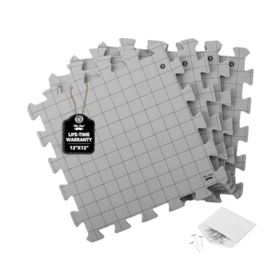 - Interlocking Blocking Mats, 12" x 12", 4 Pack with 50 T-Pins For Knitting and Crochet Projects, Foam Board Design, Includes P
- Interlocking Blocking Mats, 12" x 12", 4 Pack with 50 T-Pins For Knitting and Crochet Projects, Foam Board Design, Includes P