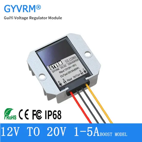GYVRM 12V to 20V 5A 100W Voltage Booster DC Converter Step Up Regulator 12 Volt TO 20 Volt 5A mp Car Power Supply CE RoHS