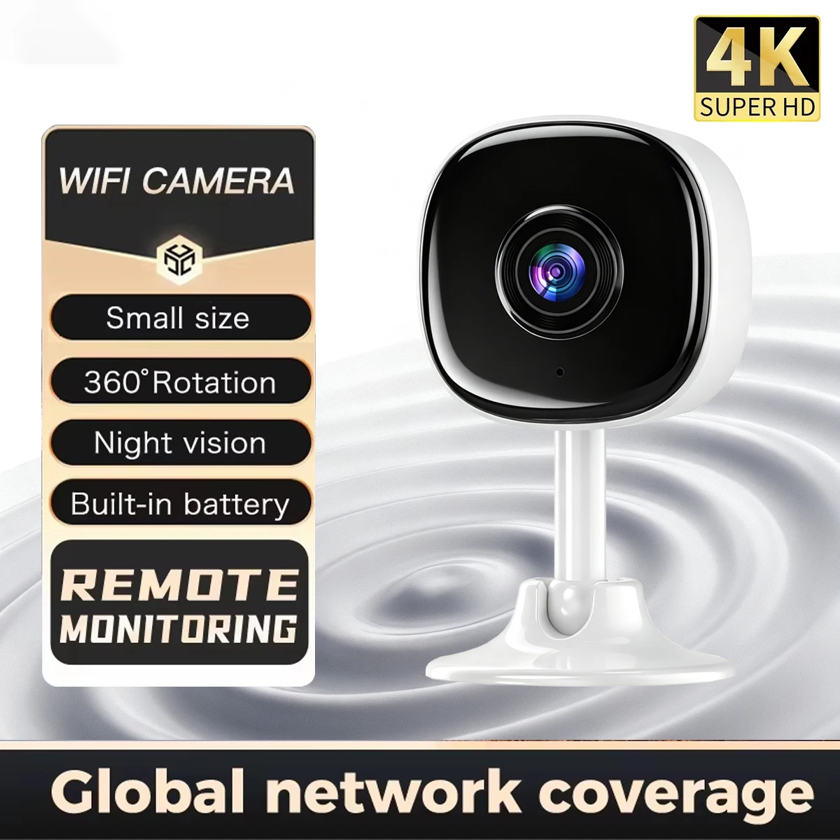 360 ° Вращающаяся мини-камера безопасности 4K WiFi для помещений с ночным видением, умный домашний мониторинг для защиты дома, приложение O-Kam Pro
360 ° Вращающаяся мини-камера безопасности 4K WiFi для помещений с ночным видением, умный домашний мониторинг для защиты дома, приложение O-Kam Pro