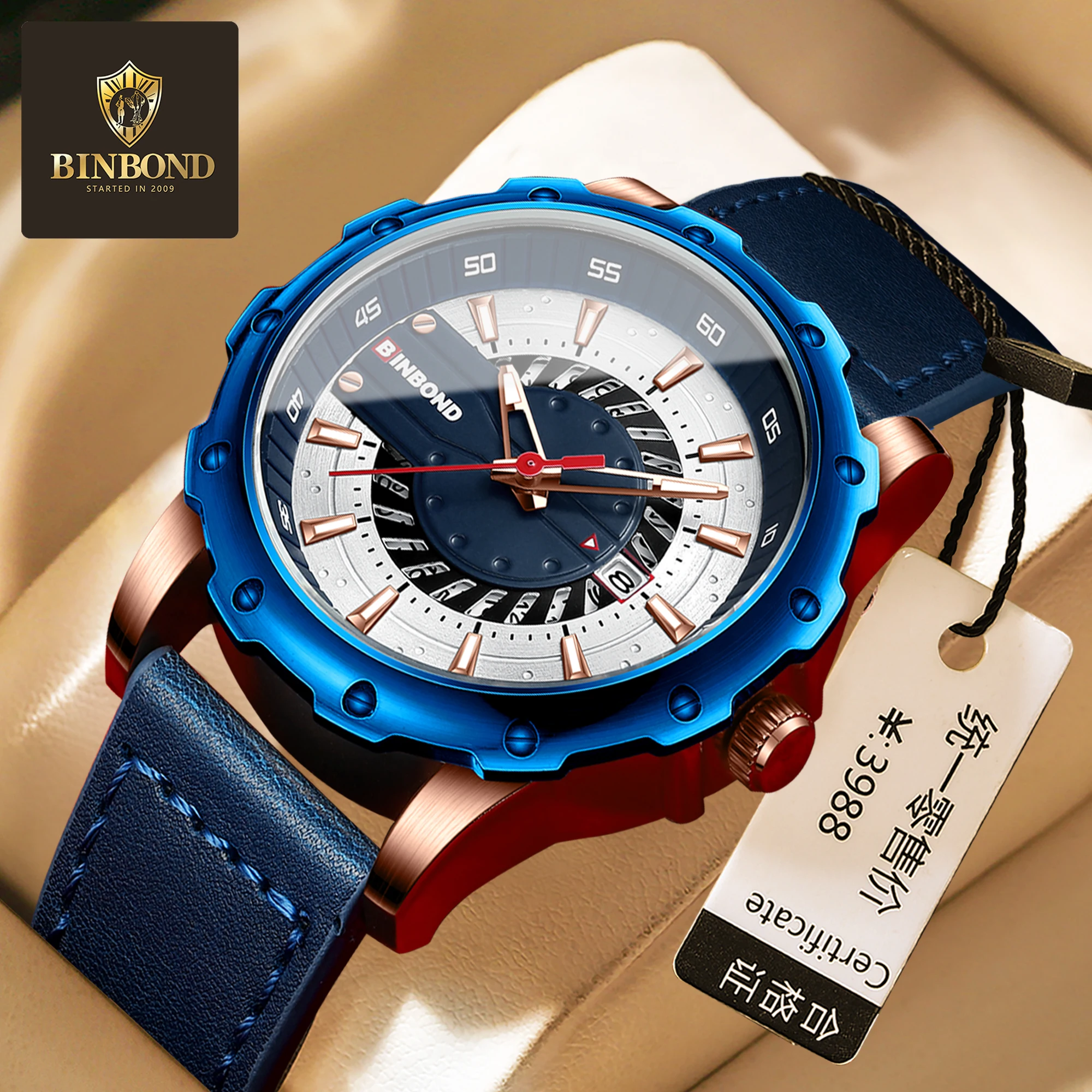 BINBOND Watch Top Brand Fashion Leather Watch Leisure Quartz Men's Watch New Night Light Waterproof Watch
BINBOND Watch Top Brand Fashion Leather Watch Leisure Quartz Men's Watch New Night Light Waterproof Watch