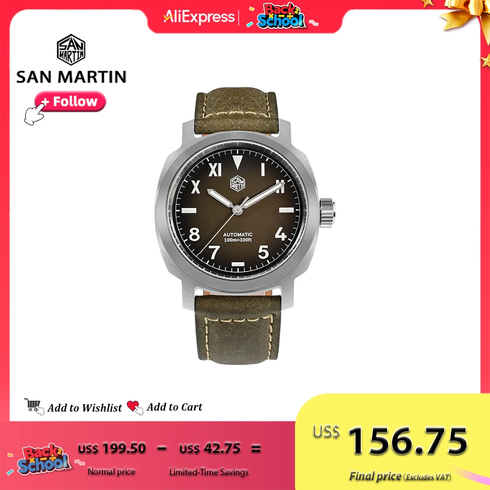 Автоматические механические часы San Martin 40 мм водонепроницаемость 10 Бар винтажный стиль YN55 для мужчин с кожаным ремешком и подсветкой SN0065 корпус из нержавеющей стали 316L прочный и элегантный дизайн
Автоматические механические часы San Martin 40 мм водонепроницаемость 10 Бар винтажный стиль YN55 для мужчин с кожаным ремешком и подсветкой SN0065 корпус из нержавеющей стали 316L прочный и элегантный дизайн