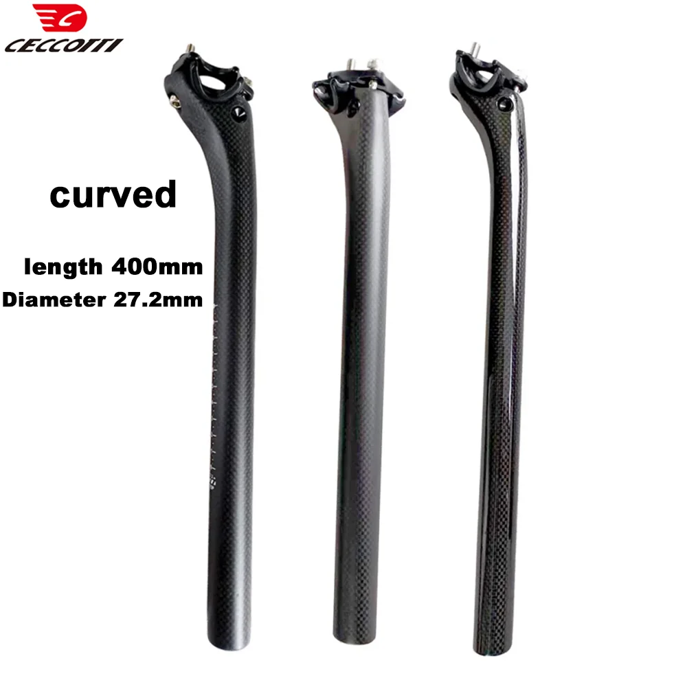 Ceccotti Factory Full Carbon seapost Straight or curved Head Seatpost, 400mm Length and 27.2mm diameter seat pole
Ceccotti Factory Full Carbon seapost Straight or curved Head Seatpost, 400mm Length and 27.2mm diameter seat pole