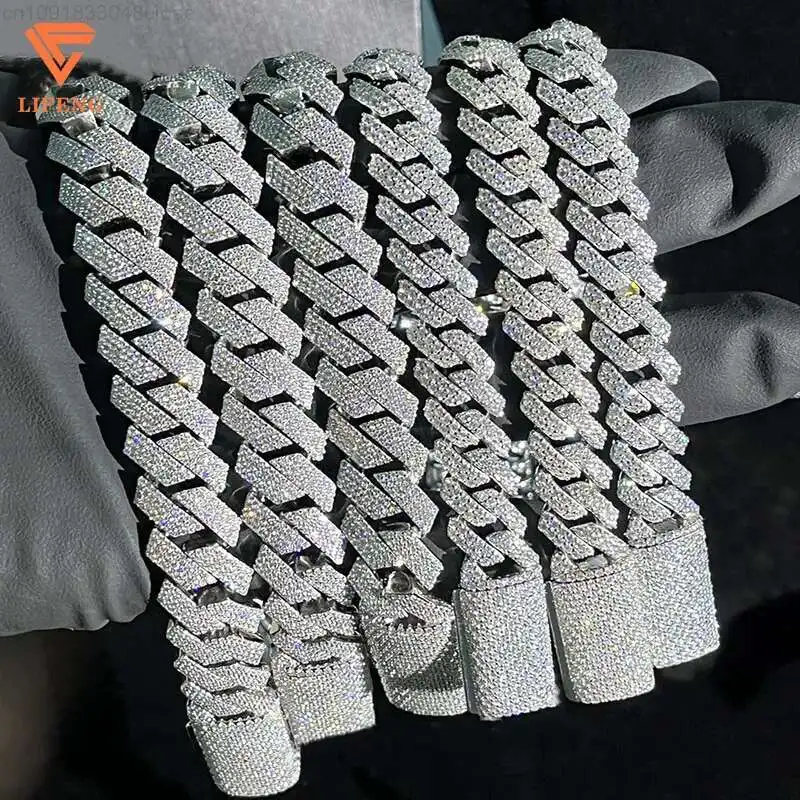 Wholesale High Quality 10-20mm Wide 20-22inches Moissanite Cuban Link Chain Necklace VVS Moissanite Diamond 925 Silver Jewelry
Wholesale High Quality 10-20mm Wide 20-22inches Moissanite Cuban Link Chain Necklace VVS Moissanite Diamond 925 Silver Jewelry