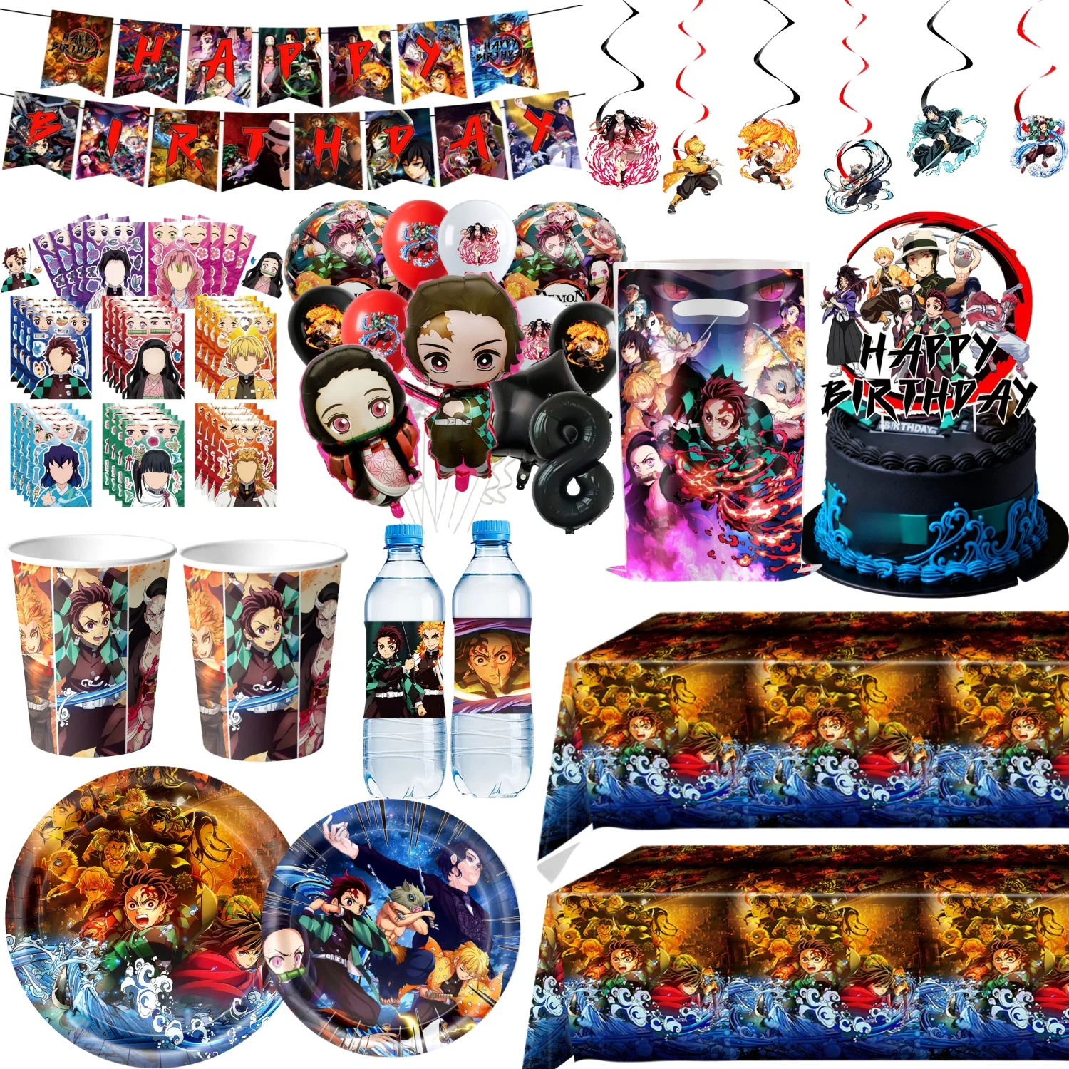 Anime Demon Birthday Party Decoration Disposable Tableware Plate Tablecloth Cup Napkin Baby Shower kids Party Favors Supplies 
Anime Demon Birthday Party Decoration Disposable Tableware Plate Tablecloth Cup Napkin Baby Shower kids Party Favors Supplies