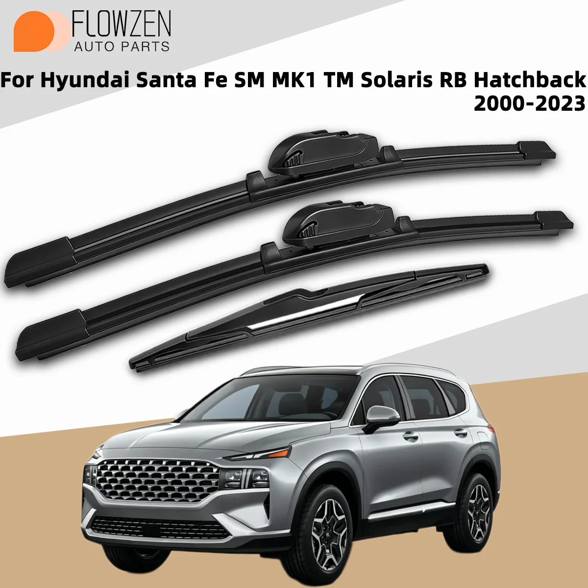 3PCS Front Rear Wiper Blades Fit For Hyundai Santa Fe SM MK1 TM Solaris RB Hatchback 2000-2023 Car Premium Quiet Durable Parts
3PCS Front Rear Wiper Blades Fit For Hyundai Santa Fe SM MK1 TM Solaris RB Hatchback 2000-2023 Car Premium Quiet Durable Parts