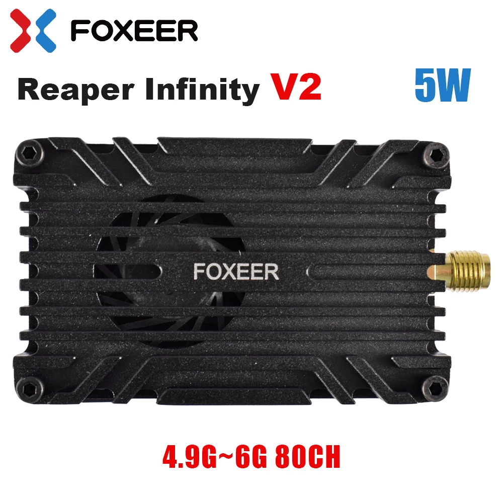 Foxeer 4,9 ~ 6G Reaper Infinity V2 5 Вт FPV VTX 80CH SMA Встроенный микрофон и вентилятор Видеопередатчик 9-36 В для дрона-самолета дальнего действия
Foxeer 4,9 ~ 6G Reaper Infinity V2 5 Вт FPV VTX 80CH SMA Встроенный микрофон и вентилятор Видеопередатчик 9-36 В для дрона-самолета дальнего действия