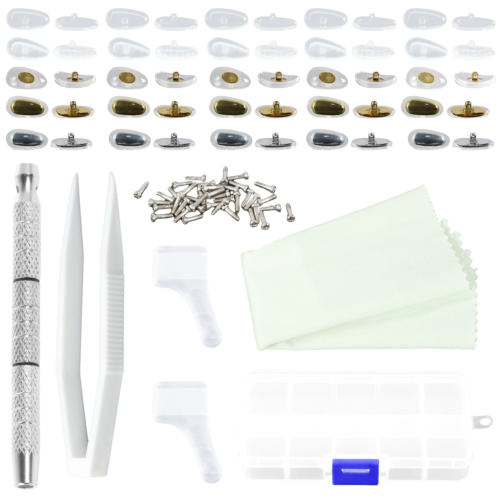 Носоупоры для очков, комплект для ремонта очков с винтами, пинцет, маленькая отвертка для очков, микроотвертка, пинцет для солнцезащитных очков
Носоупоры для очков, комплект для ремонта очков с винтами, пинцет, маленькая отвертка для очков, микроотвертка, пинцет для солнцезащитных очков