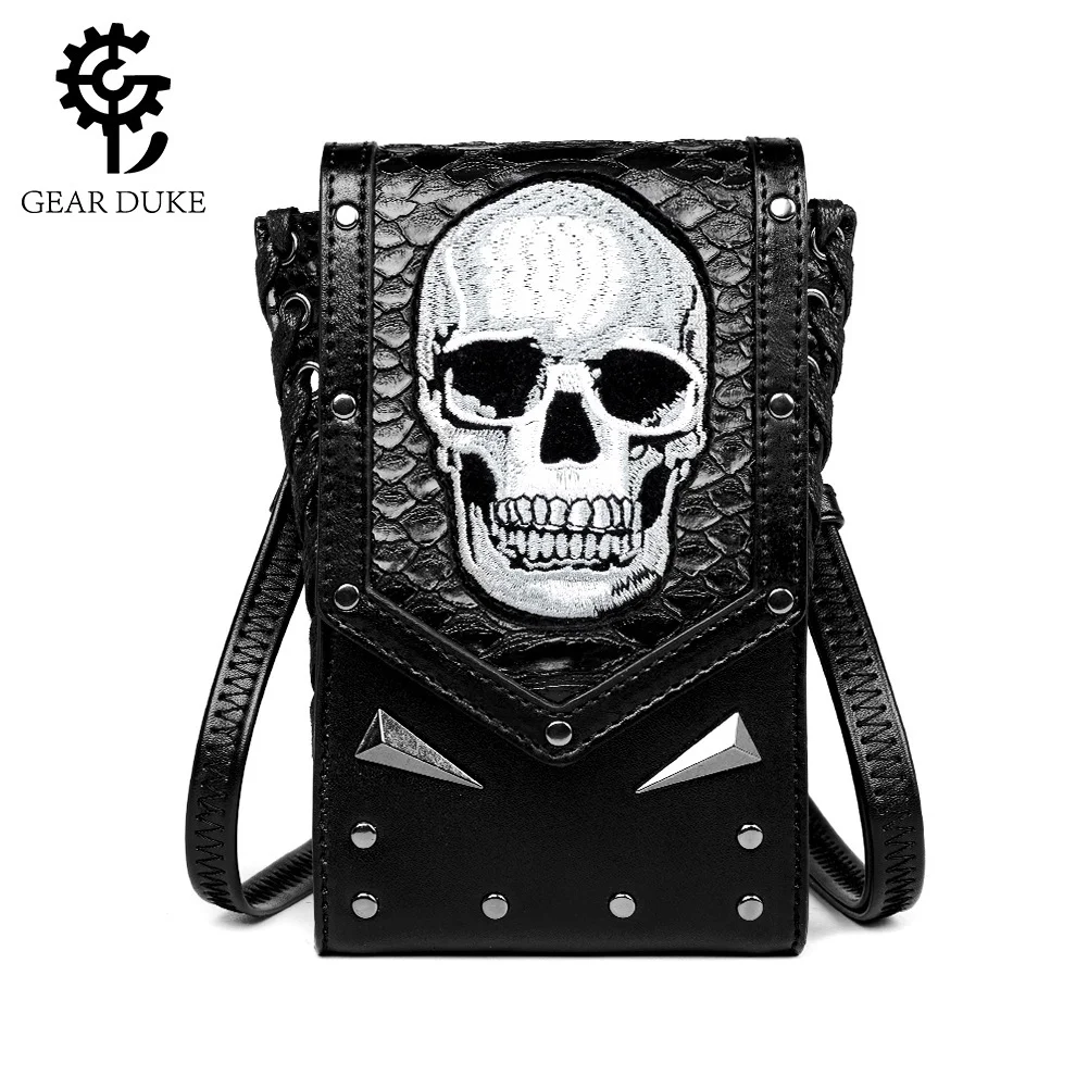A niche women's shoulder crossbody bag, outdoor skull head motorcycle phone bag 
A niche women's shoulder crossbody bag, outdoor skull head motorcycle phone bag