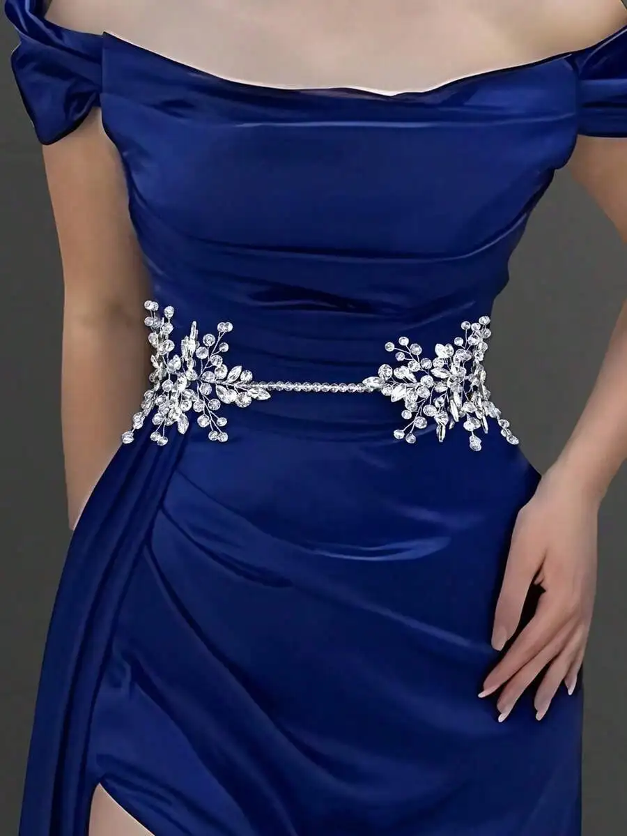 1pc Bridal Crystal Waist Belt, Luxurious Elegant Women Fashion Waist Sash, Suitable For Birthday Party, Banquet, Exquisite Waist Accessory
1pc Bridal Crystal Waist Belt, Luxurious Elegant Women Fashion Waist Sash, Suitable For Birthday Party, Banquet, Exquisite Waist Accessory
