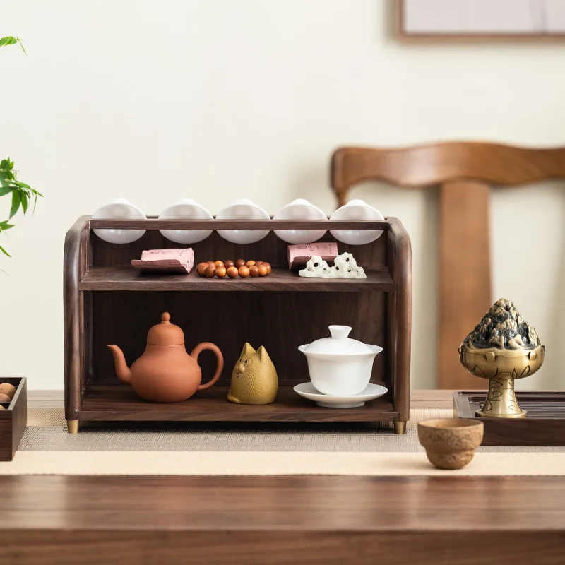 Walnut storage cabinet Drain cup holder Desktop Home desktop storage Coffee tea set Accessories rack 
Walnut storage cabinet Drain cup holder Desktop Home desktop storage Coffee tea set Accessories rack