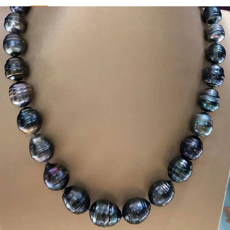 13-14mm Natural Black Baroque Pearl Necklace, Slightly Imperfect, 925 Sterling Silver Clasp, Romantic Jewelry
13-14mm Natural Black Baroque Pearl Necklace, Slightly Imperfect, 925 Sterling Silver Clasp, Romantic Jewelry