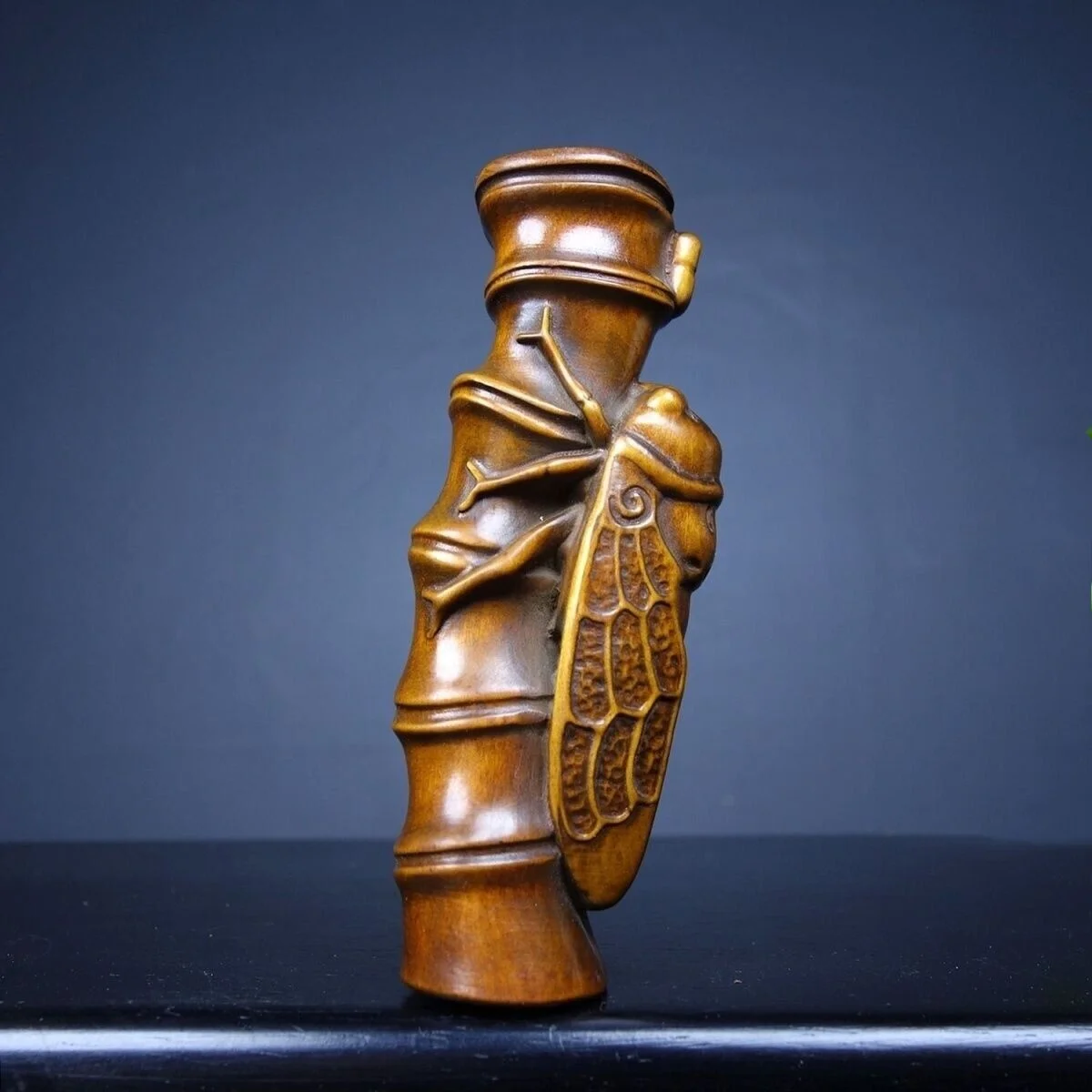 Nice Boxwood Carved Exquisite Cicada Bamboo Statue Wooden insect Figurines Art
Nice Boxwood Carved Exquisite Cicada Bamboo Statue Wooden insect Figurines Art