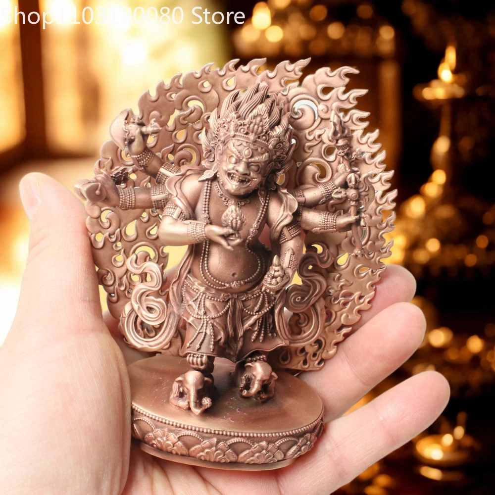 10cm Red copper carving Six-armed white Mahagala Mahahala buddha statue sculpture,15cm
10cm Red copper carving Six-armed white Mahagala Mahahala buddha statue sculpture,15cm