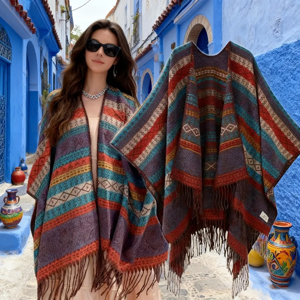 Новый зимний шарф, шаль в этническом стиле, полосатая накидка, универсальная теплая дорожная накидка
Новый зимний шарф, шаль в этническом стиле, полосатая накидка, универсальная теплая дорожная накидка
