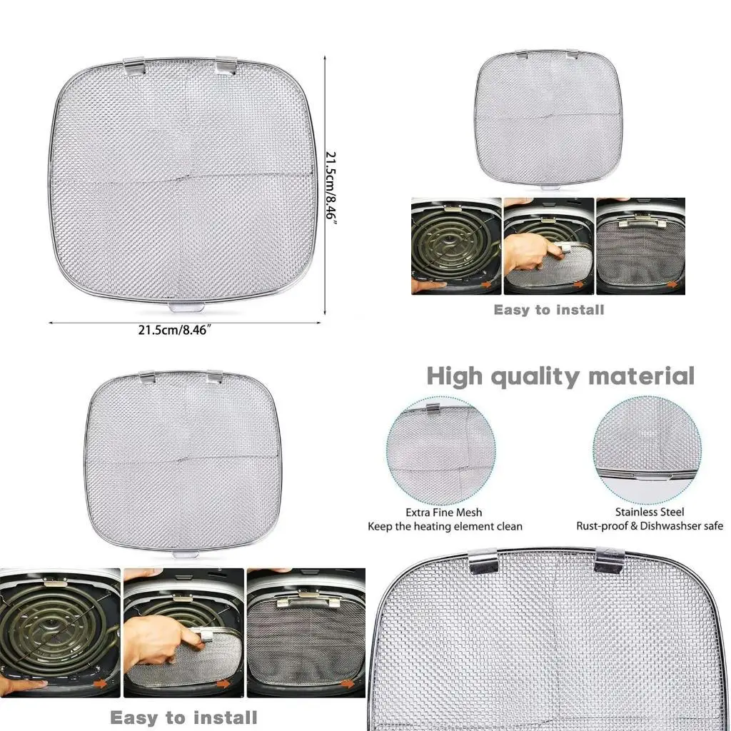 Detachable Splatter Shield Stainless Steel Splatter Screen Reusable Air Fryer Accessory Replacement Part for AG301 AG300
Detachable Splatter Shield Stainless Steel Splatter Screen Reusable Air Fryer Accessory Replacement Part for AG301 AG300
