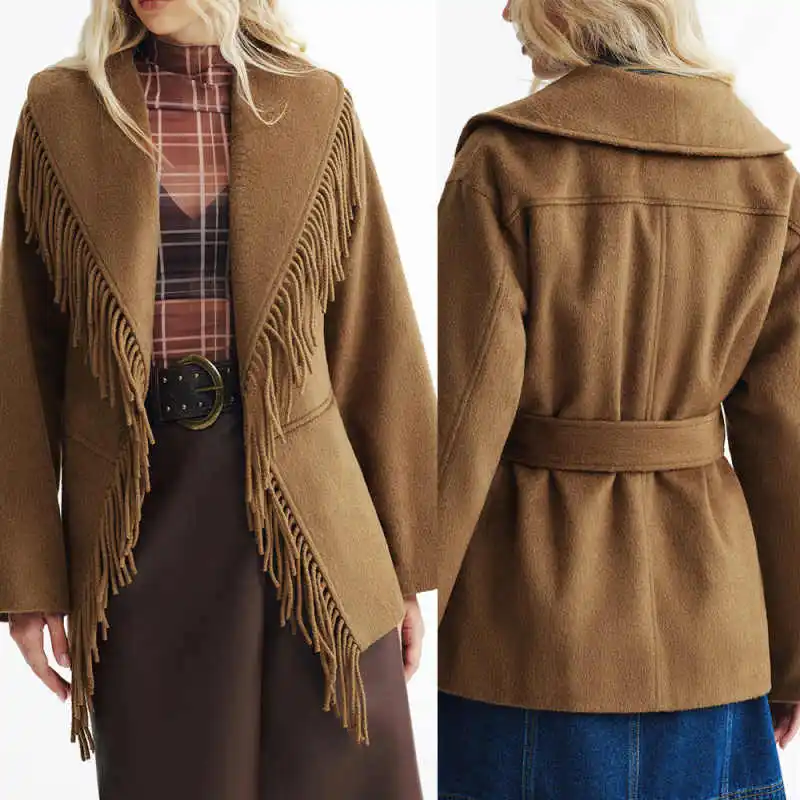 Design Sense Tassel Women's Wool Blend Overcoat 1 Piece Shawl Lapel Coat Fashion Street Commute Customized
Design Sense Tassel Women's Wool Blend Overcoat 1 Piece Shawl Lapel Coat Fashion Street Commute Customized