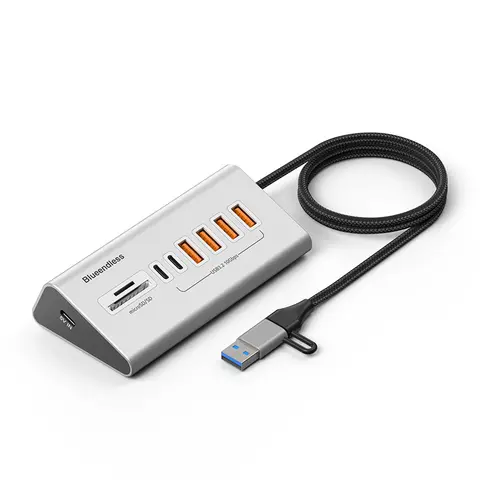 Blueendless Aluminium 10Gbps USB3.2 Gen2 4/10port HUB Docking Station USB-C USB-A Type C Splitter Adapter for PC Laptop macbook