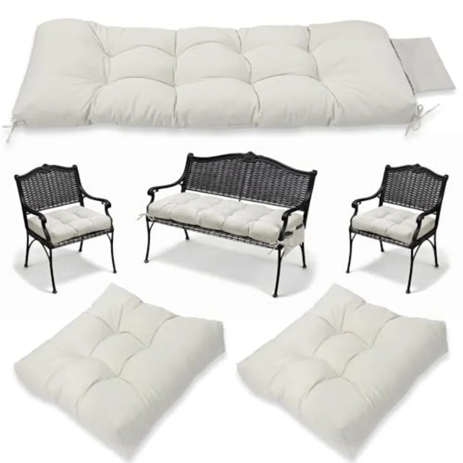 Patio wicker chair cushions set: 1200D waterproof polyester, beige, UV-resistant and quick-dry for outdoor garden, porch, chais
Patio wicker chair cushions set: 1200D waterproof polyester, beige, UV-resistant and quick-dry for outdoor garden, porch, chais