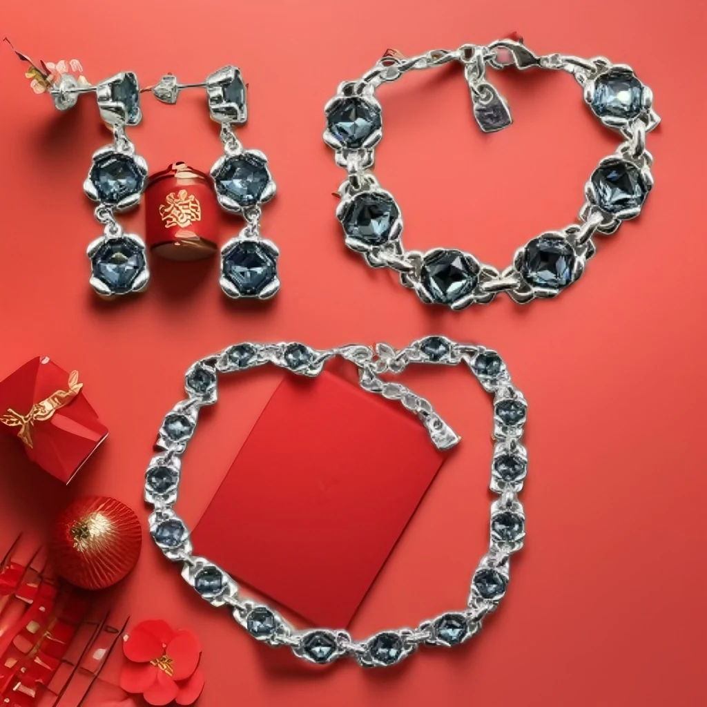 2024 Spain Brilliant Bright Transparent Quadrilateral Blue Crystal Series Jewelry Set for Women's Gifts
2024 Spain Brilliant Bright Transparent Quadrilateral Blue Crystal Series Jewelry Set for Women's Gifts