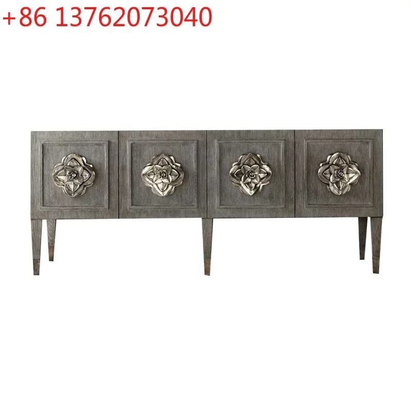 French retro solid wood dining side cabinet integrated storage cabinet against the wall
French retro solid wood dining side cabinet integrated storage cabinet against the wall