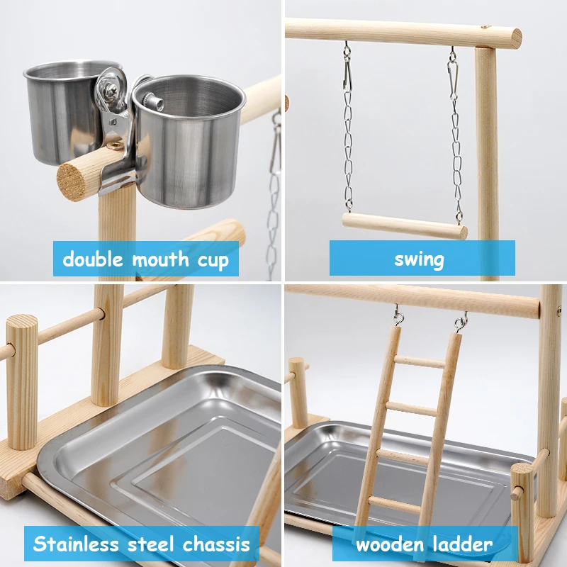 Parrot Playstands With Cup Toys Tray Bird Swing Climbing Hanging Ladder Bridge Wood Cockatiel Playground Bird Perches 36*23*51cm
Parrot Playstands With Cup Toys Tray Bird Swing Climbing Hanging Ladder Bridge Wood Cockatiel Playground Bird Perches 36*23*51cm