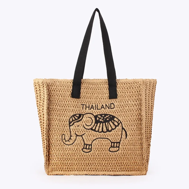 1 шт. Соломенная сумка-тоут с вышивкой слона для женщин, летняя плетеная пляжная сумка, повседневная сумка для города, на плечо, для ежедневных поездок
1 шт. Соломенная сумка-тоут с вышивкой слона для женщин, летняя плетеная пляжная сумка, повседневная сумка для города, на плечо, для ежедневных поездок