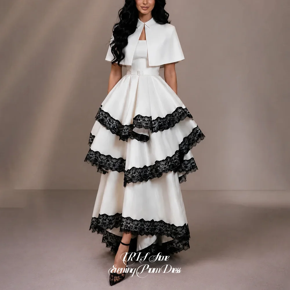 IRIS Vintage Contrast Lace Formal Prom Dresses for Women Three Tier Black Lace A-Line Maxi Gown Customized for Wedding Events
IRIS Vintage Contrast Lace Formal Prom Dresses for Women Three Tier Black Lace A-Line Maxi Gown Customized for Wedding Events