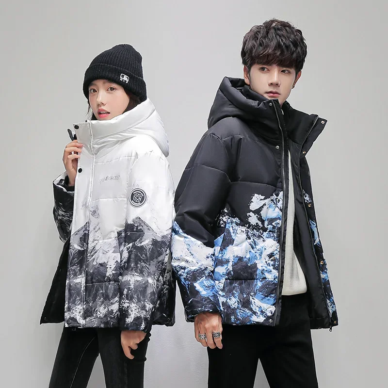 Couple model gradual change snow mountain short down jacket, thickened warm jacket
Couple model gradual change snow mountain short down jacket, thickened warm jacket