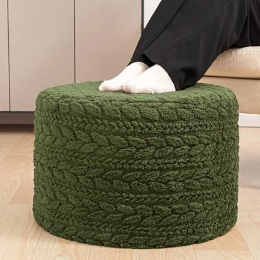 Round Pouf Ottoman for living room and bedroom use, made of boho-style fabric, beige color, soft yet supportive for feet rest o
Round Pouf Ottoman for living room and bedroom use, made of boho-style fabric, beige color, soft yet supportive for feet rest o
