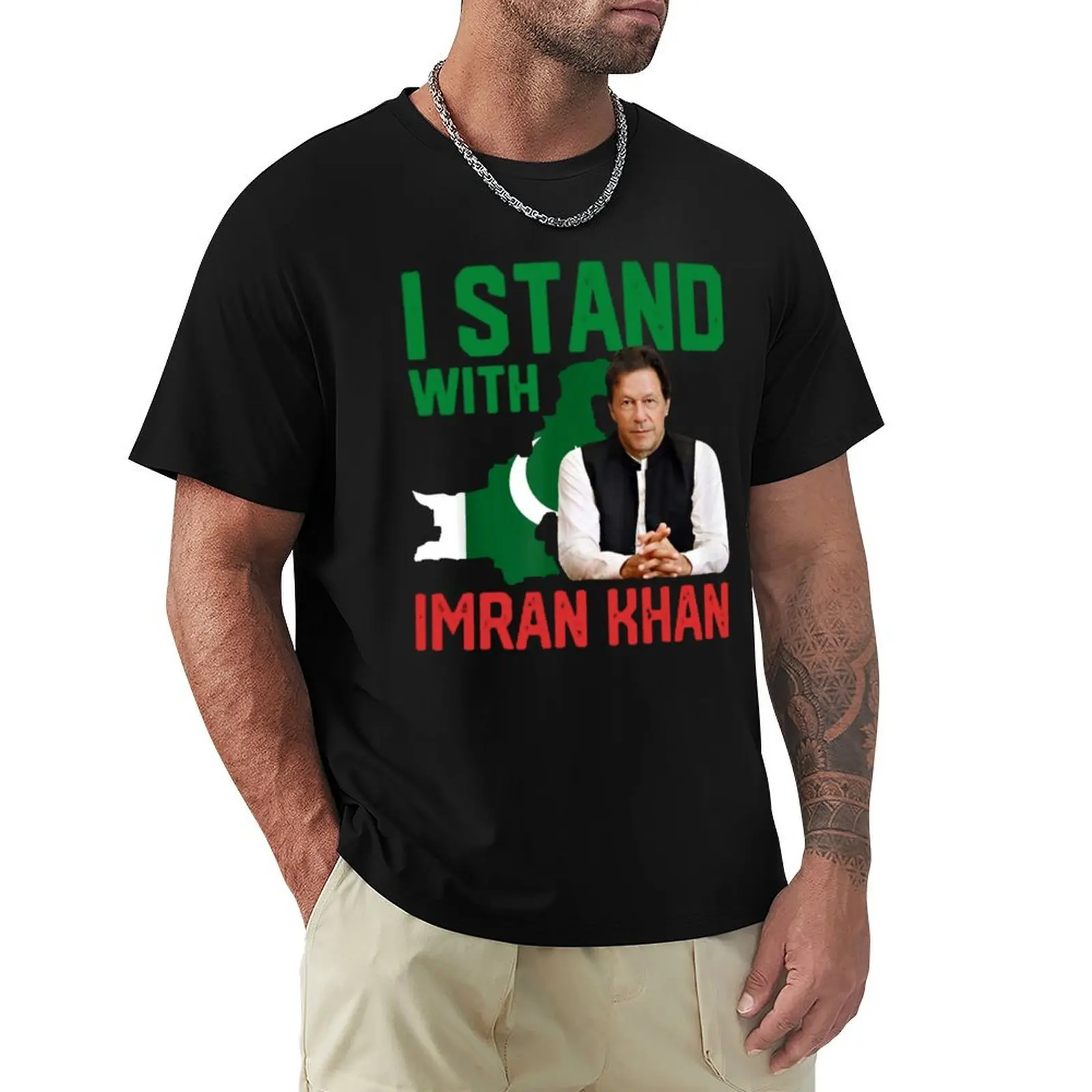 I stand with Imran Khan T-Shirt Fashion Print Casual Short Sleeve
I stand with Imran Khan T-Shirt Fashion Print Casual Short Sleeve