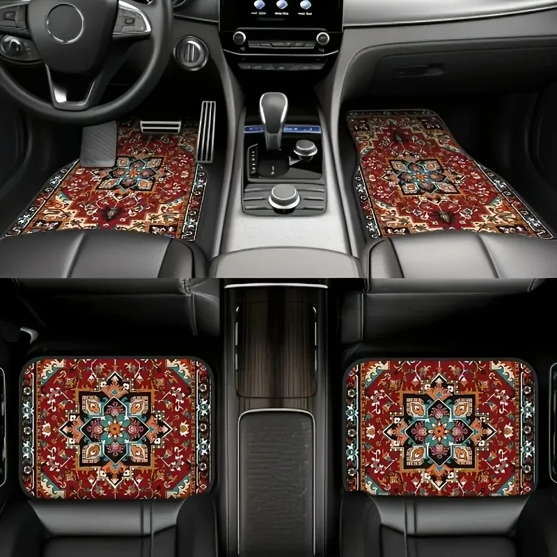 4pcs Bohemian Red Floral Pattern Car Floor Mats, Non-Slip Vehicle Carpet, Waterproof and Easy to Clean ,Interior gift
4pcs Bohemian Red Floral Pattern Car Floor Mats, Non-Slip Vehicle Carpet, Waterproof and Easy to Clean ,Interior gift