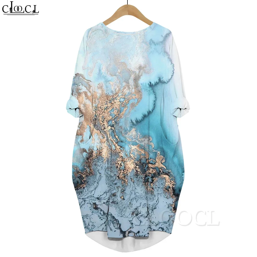 CLOOCL Women Dress Sea Waves 3D Printed Dress Long Sleeve Pocket Dress Round Neck Loose Dresses Natural Factors
CLOOCL Women Dress Sea Waves 3D Printed Dress Long Sleeve Pocket Dress Round Neck Loose Dresses Natural Factors