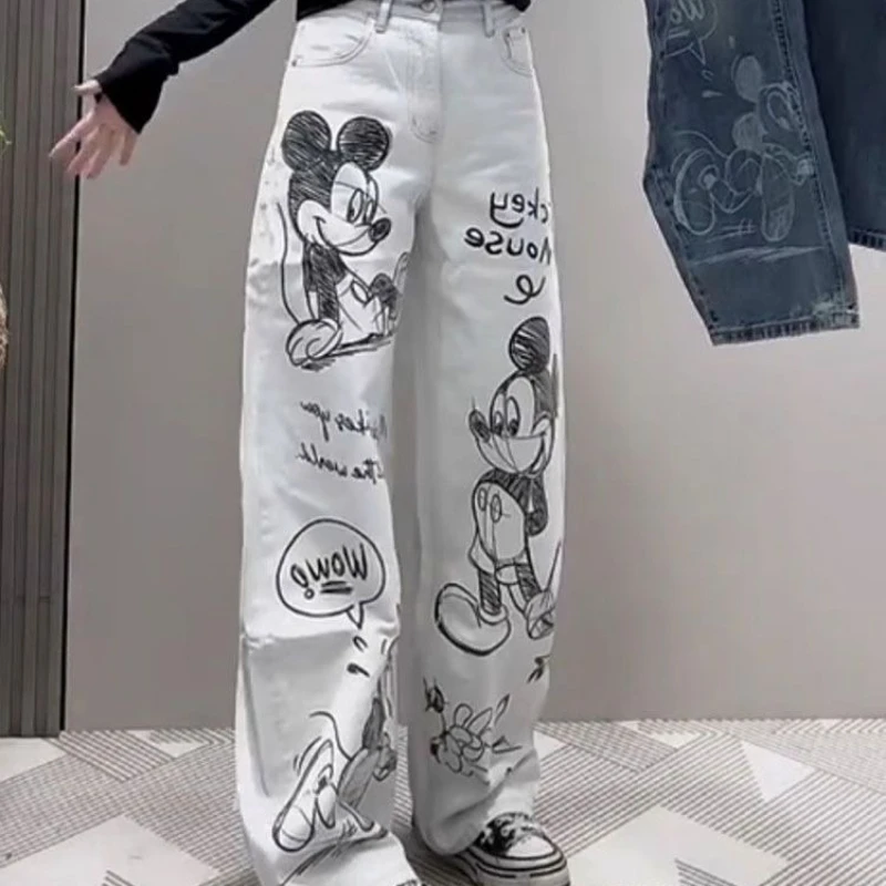 Mickey Cartoon Graffiti Jeans - Autumn New Gray White Straight Leg Pants Fashion Versatile Slim Fit Floor-Length Curved Trousers
Mickey Cartoon Graffiti Jeans - Autumn New Gray White Straight Leg Pants Fashion Versatile Slim Fit Floor-Length Curved Trousers