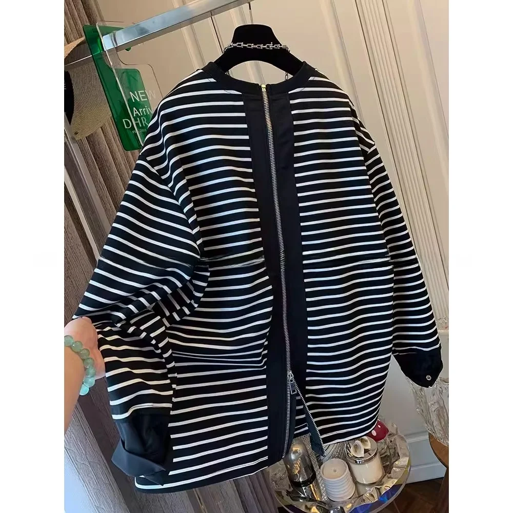 Loose Casual Long Sleeve T-Shirt Hoodie Men's Winter Autumn plus Size 136kg Back Zipper Striped Top Unisex Polyester Fiber
Loose Casual Long Sleeve T-Shirt Hoodie Men's Winter Autumn plus Size 136kg Back Zipper Striped Top Unisex Polyester Fiber