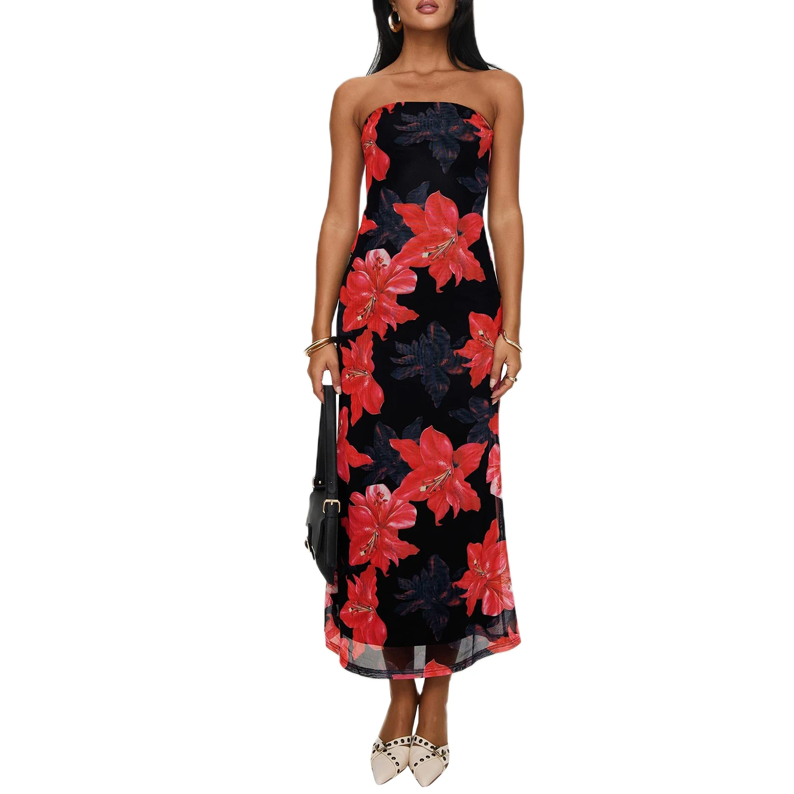 Women Strapless Tube Dress Summer Floral Print Backless Long Party Dress for Cocktail Beach Streetwear Aesthetic Clothes
Women Strapless Tube Dress Summer Floral Print Backless Long Party Dress for Cocktail Beach Streetwear Aesthetic Clothes